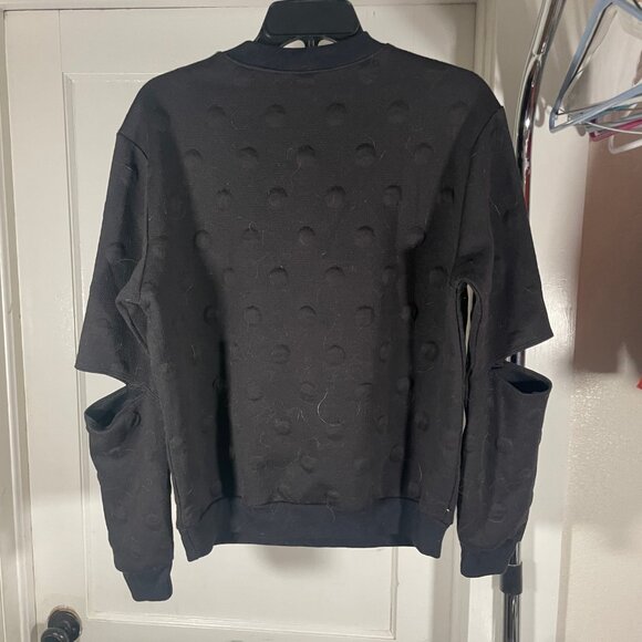 JOY LAB Black Polka Dot Open Elbow Sweater-S - Picture 4 of 4